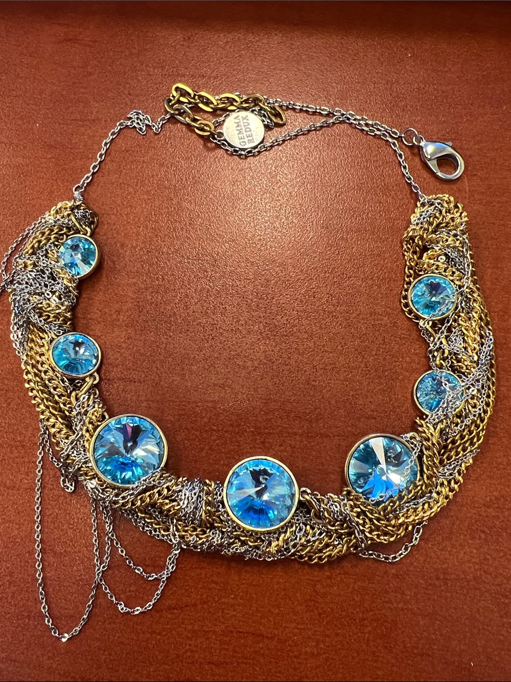 Gemma Redux Mixed Metal Turquoise Crystal Necklace